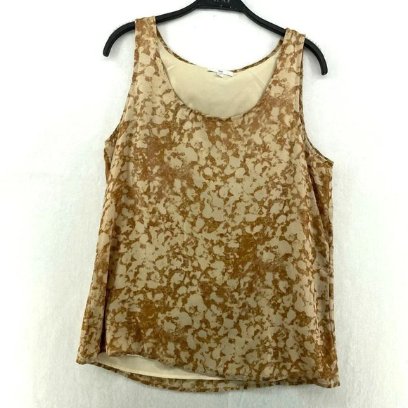 Gap Tank Top Women's M Brown Tie Dye Round Neck Relaxed Fit Sheer Lined Pullover - Picture 1 of 10